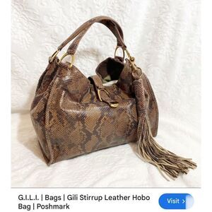 G.I.L.I. Gili python hobo crossbody backpack bag purse,bag, satchel